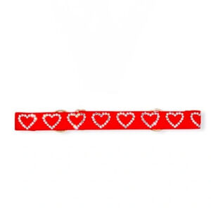 New Adjustable Red Bling‎ Hearts Crystal Embellished collar: large dogs